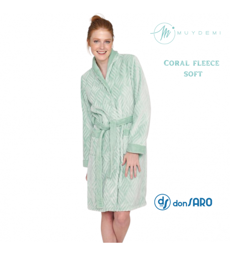 Vestaglia donna abbottonata coral fleece soft, Muydemi 274307