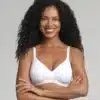 reggiseno senza ferretto playtex criss cross microfibra bianco indossato