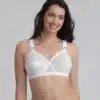 reggiseno senza ferretto playtex criss cross bianco indossato fronte