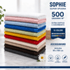 asciugamano Sophie super spugna 500 grammi misura 55x100 morbido e assorbente colori assortiti dettaglio piegato