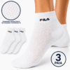 Calze corte FILA bianco traspiranti con trama microforata confezione da 3 paia