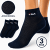 Calze corte FILA blu traspiranti con trama microforata confezione da 3 paia
