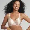 reggiseno playtex con ferretto liscio colore beige indossato