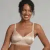 reggiseno senza ferretto playtex essential support beige indossato