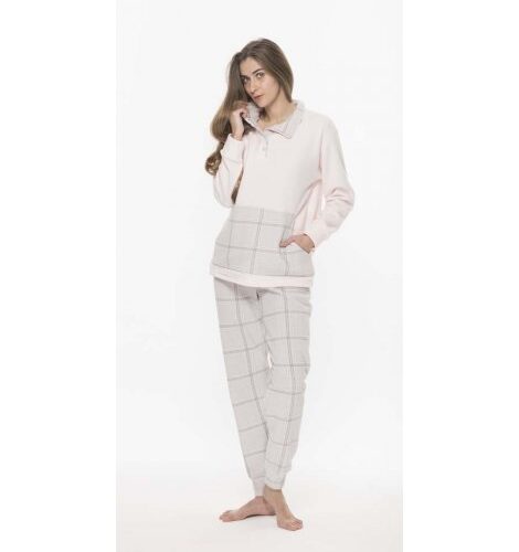 Pigiama donna punto milano collo alto, Gary Q50091
