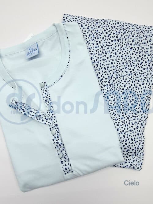 Pigiama donna manica lunga cotone, Gary L50100