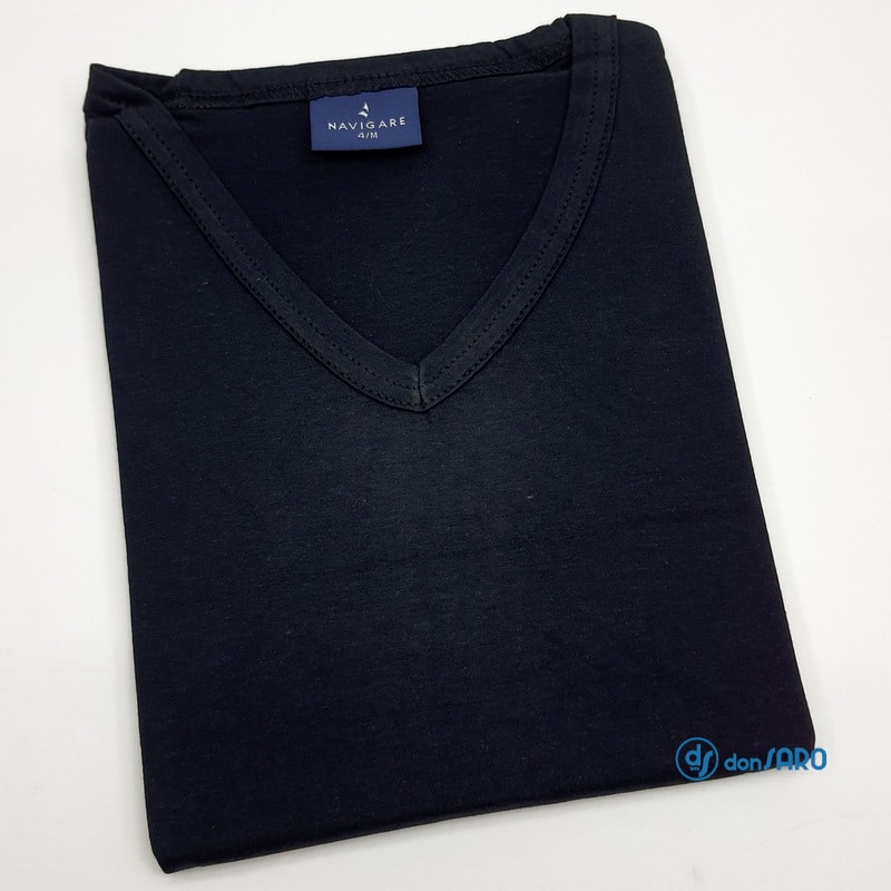 Maglia uomo a V Navigare Mezza Manica Cotone colorata 512 - immagine 2