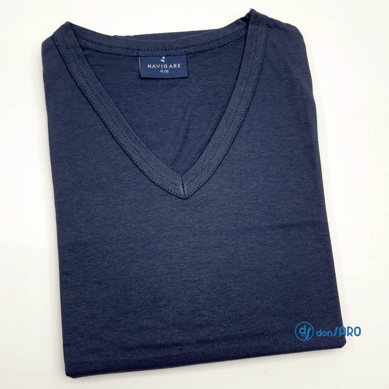 Maglia uomo a V Navigare Mezza Manica Cotone colorata 512 - immagine 3