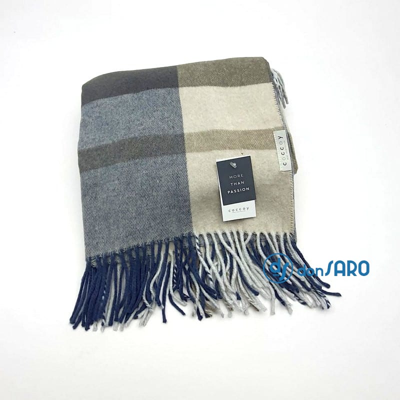 Plaid con frange disegno quadri, Coccoy Oxford - immagine 3