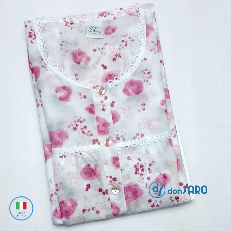 Camicia da notte mezza manica cotone batista SILVIA 1018 - immagine 4