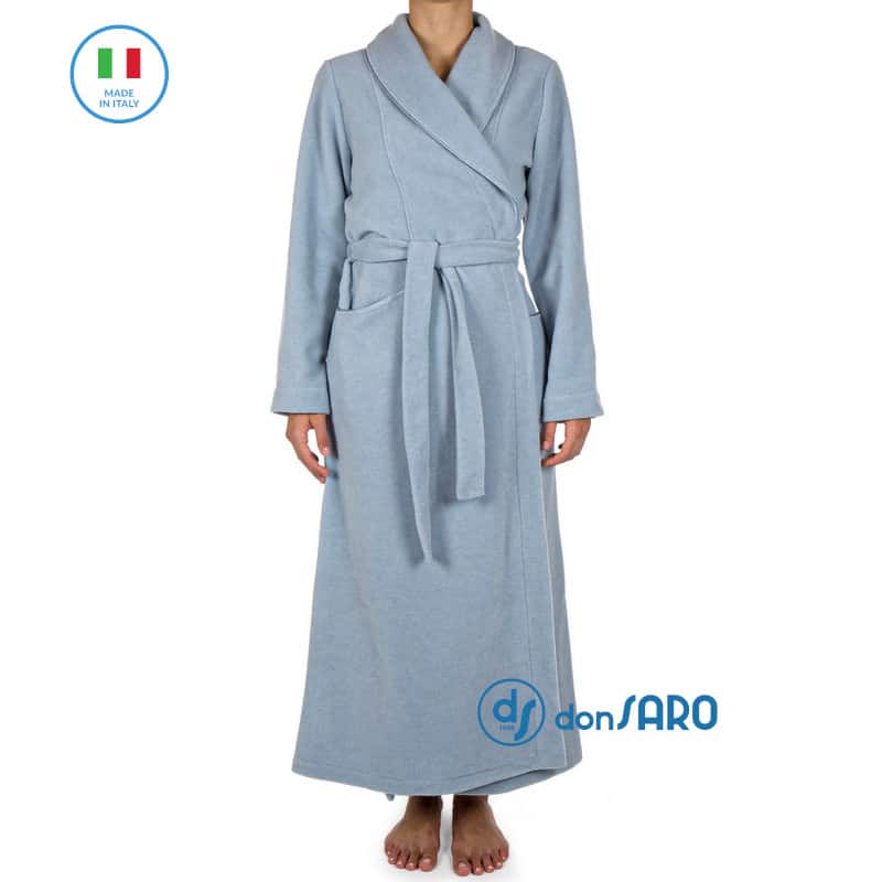Vestaglia donna lunga pile e viscosa collo scialle B&B 17200 - immagine 2