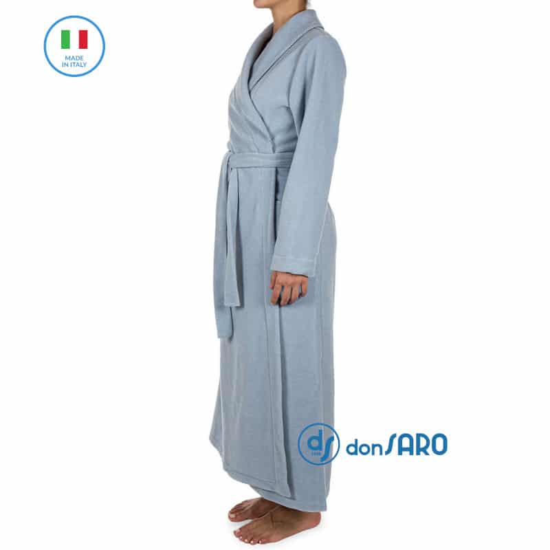 Vestaglia donna lunga pile e viscosa collo scialle B&B 17200 - immagine 3