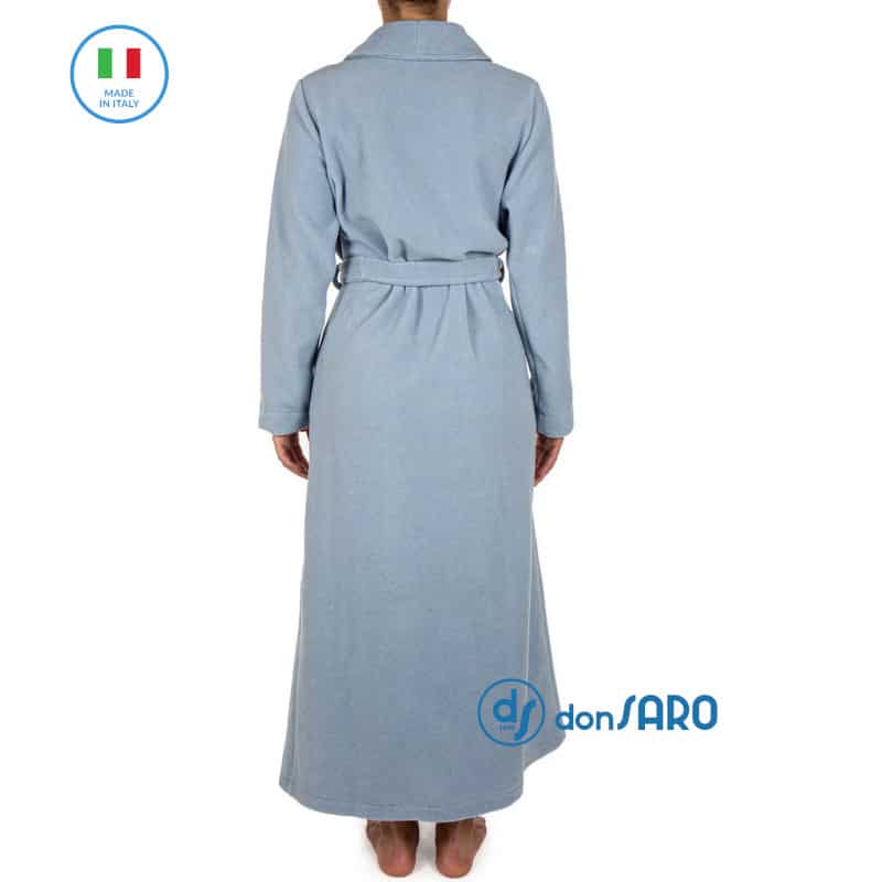 Vestaglia donna lunga pile e viscosa collo scialle B&B 17200 - immagine 4