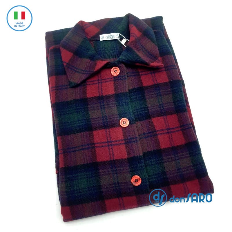 Vestaglia donna lana abbottonata scozzese B&B Brunella - immagine 5