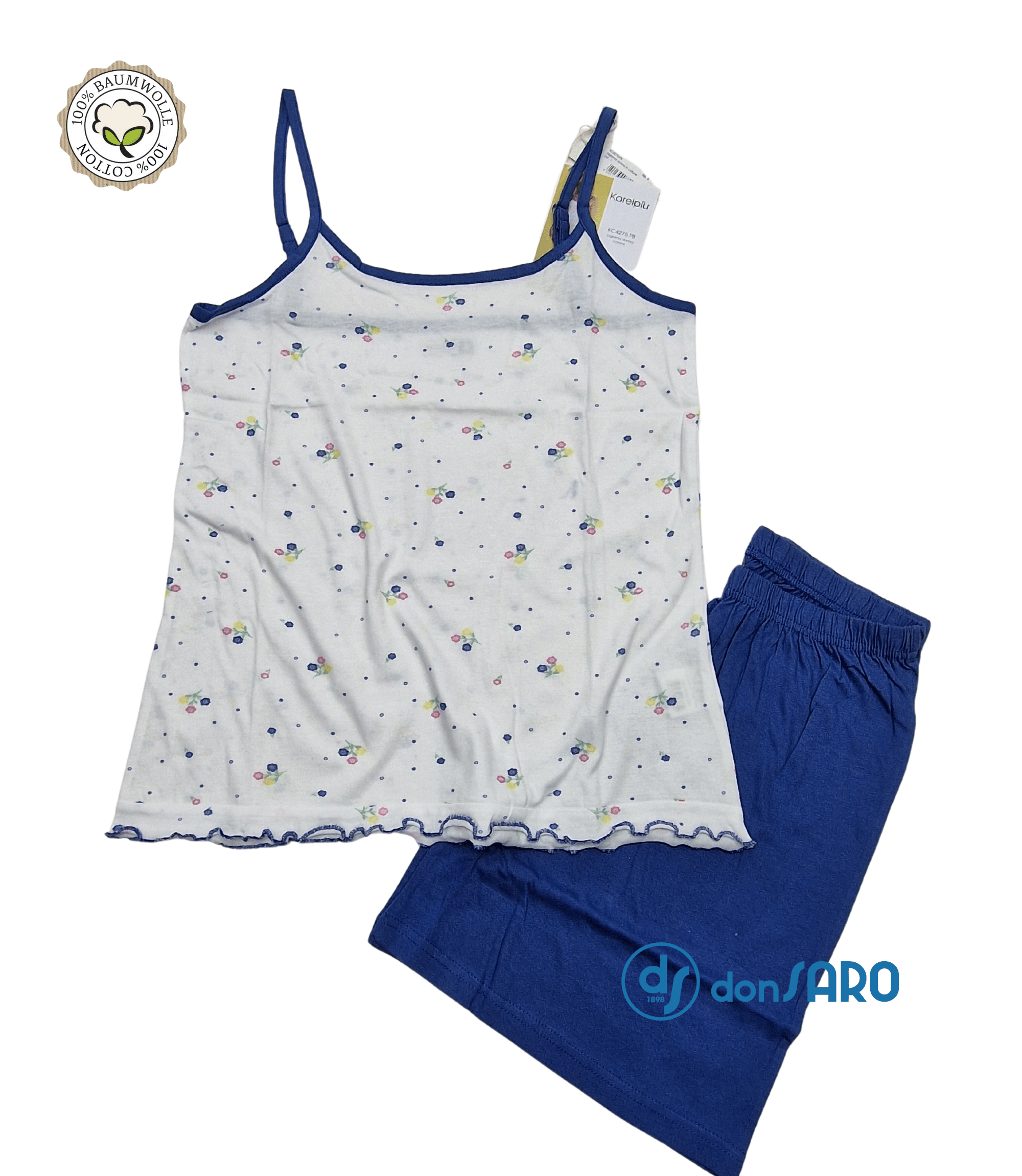 Pigiama donna bretellina stretta short cotone Karelpiù 4275