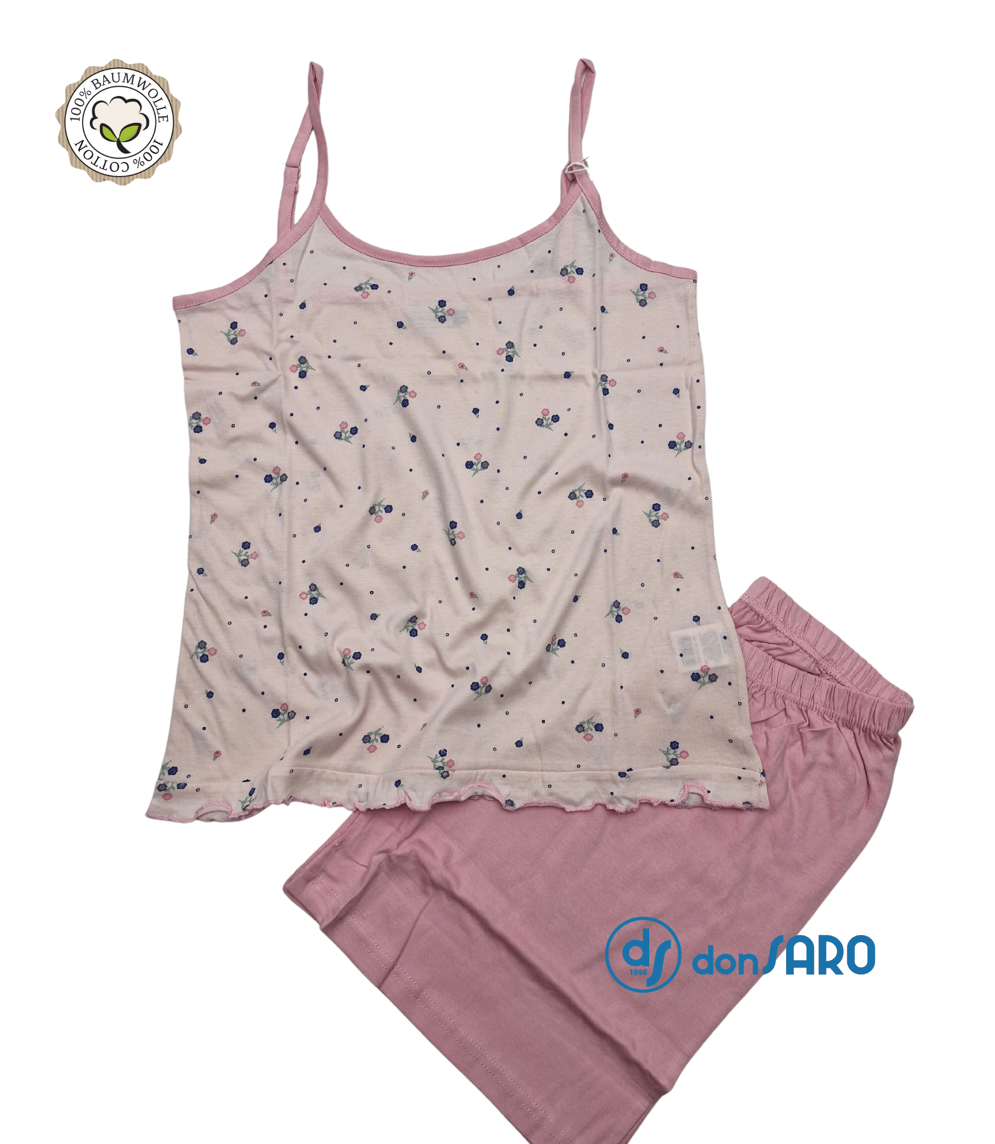 Pigiama donna bretellina stretta short cotone Karelpiù 4275 - immagine 2