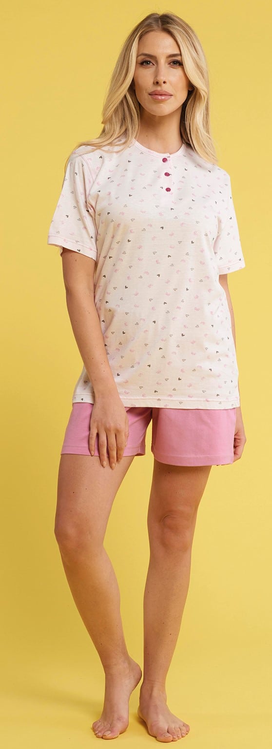 Pigiama donna cotone manica corta puro cotone, Karelpiù 4065 - immagine 3