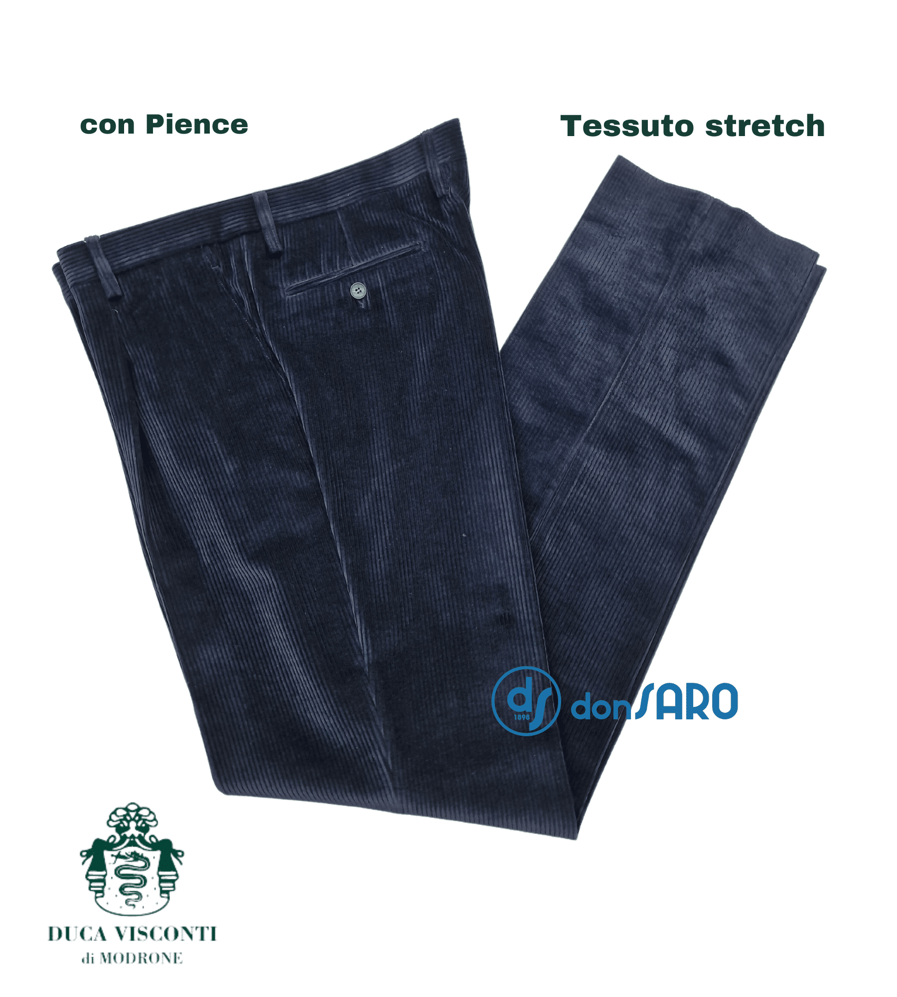 Pantalone uomo calibrato in velluto Duca Visconti 1613 - immagine 2