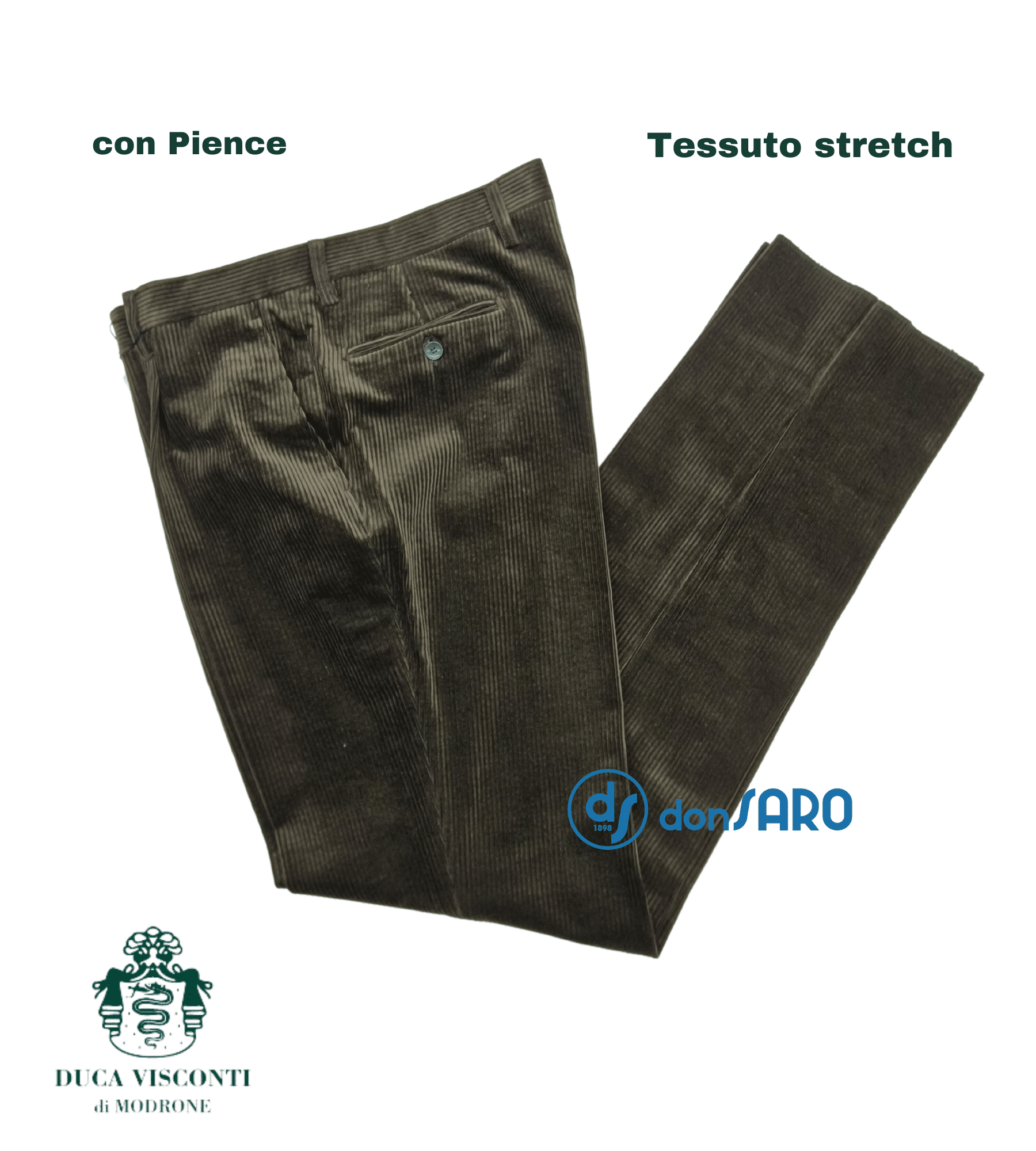 Pantalone uomo calibrato in velluto Duca Visconti 1613 - immagine 5