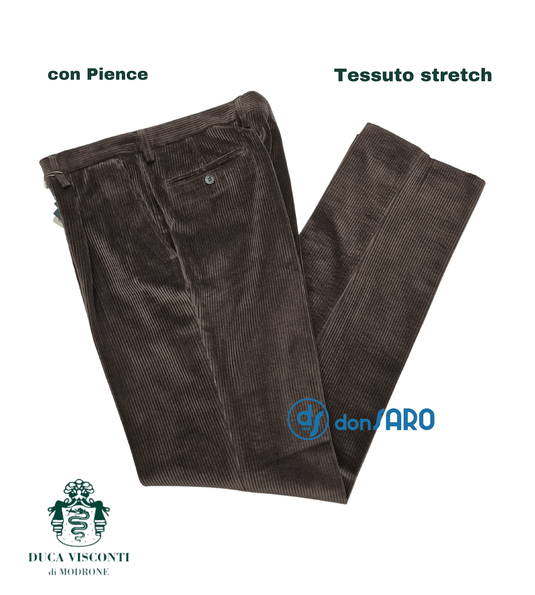 Pantalone uomo calibrato in velluto Duca Visconti 1613 - immagine 4