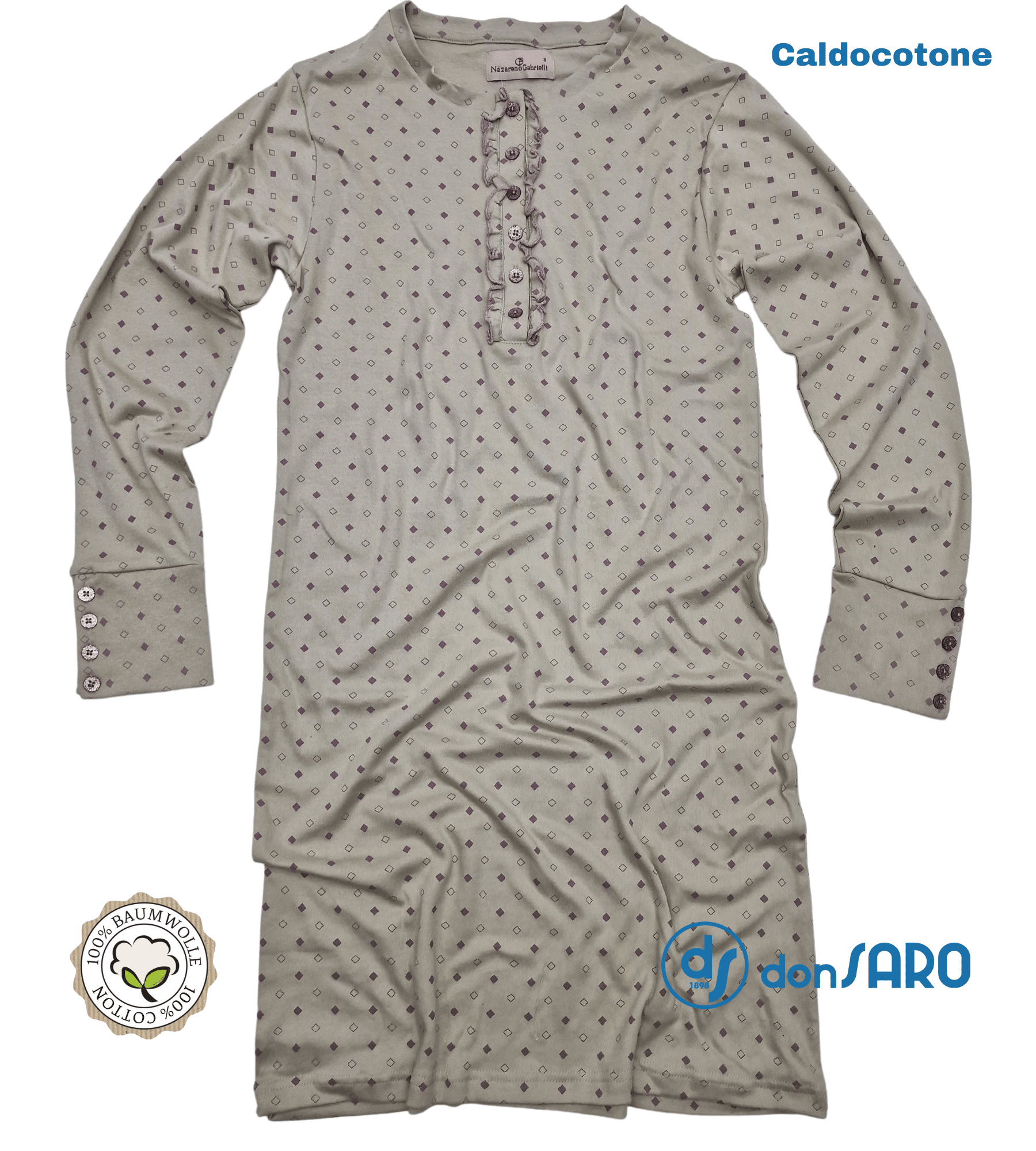 Camicia da notte donna caldocotone Nazareno Gabrielli D4007