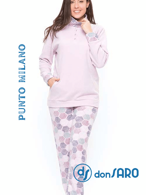 Pigiama donna invernale collo alto Punto Milano, Gary S50082
