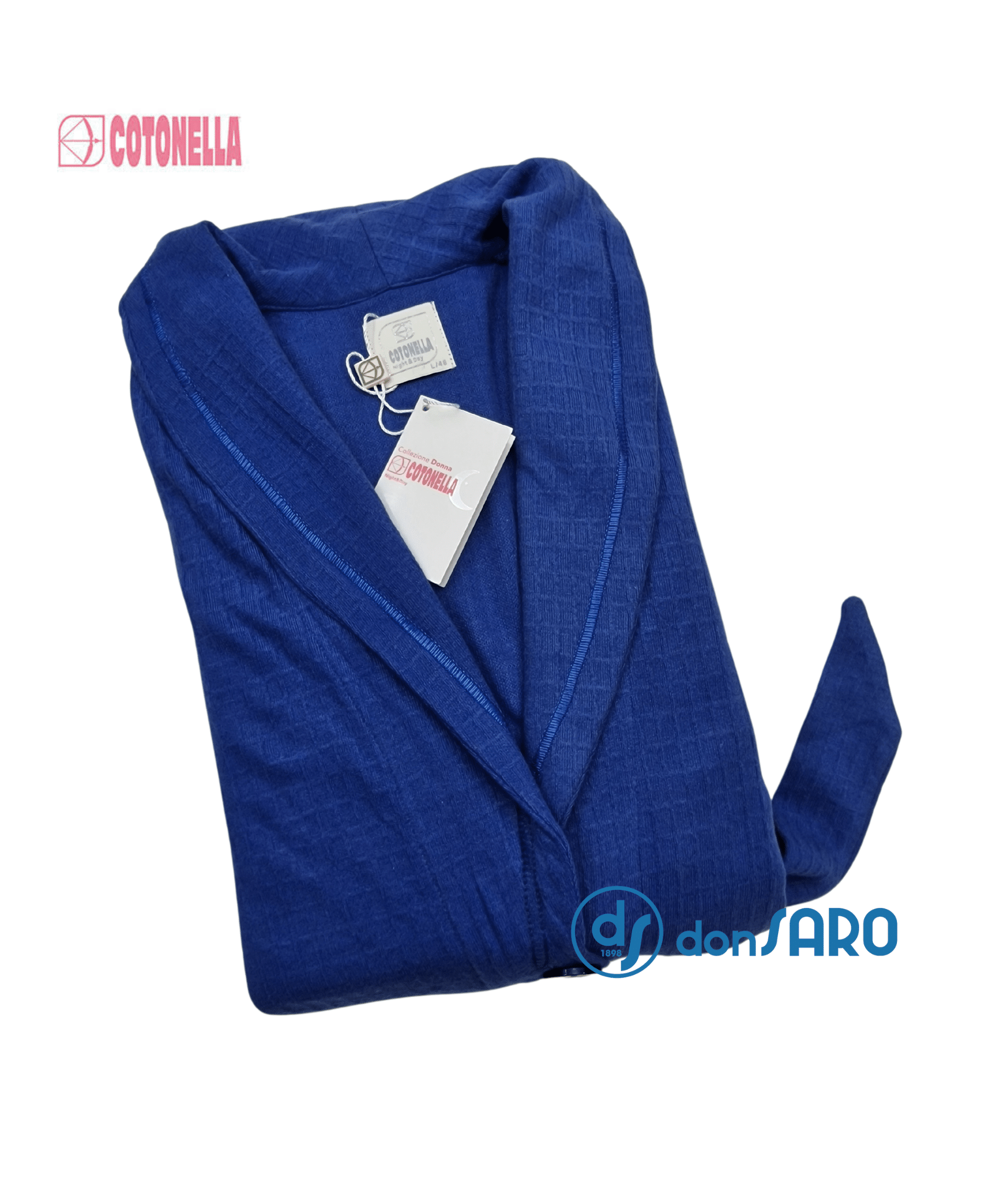 Cotonella vestaglia donna collo scialle e bottoni cotone 352