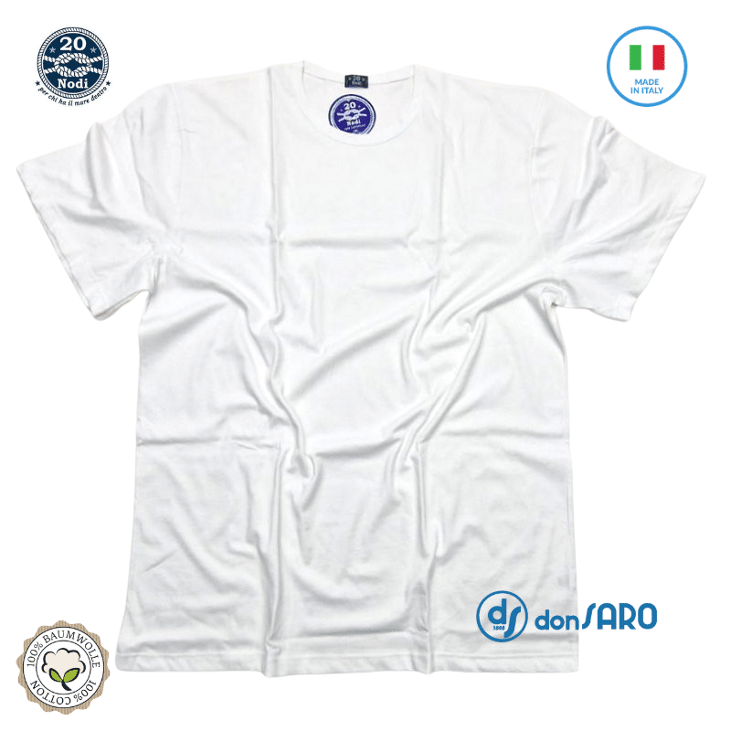 T-shirt uomo manica corta cotone taglie forti, 20 nodi 1002