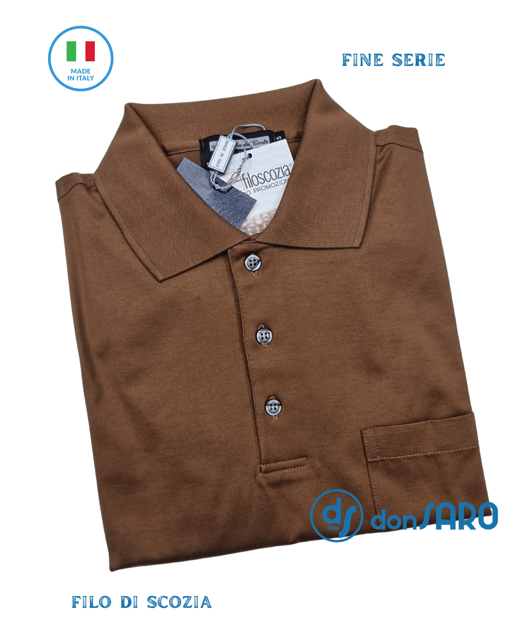 Polo uomo filo scozia con taschino fine serie taglia S, Conte - immagine 3
