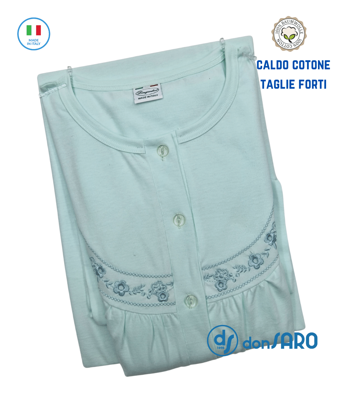 camicia notte donna calibrata caldo cotone lingerdor 10504 - immagine 6