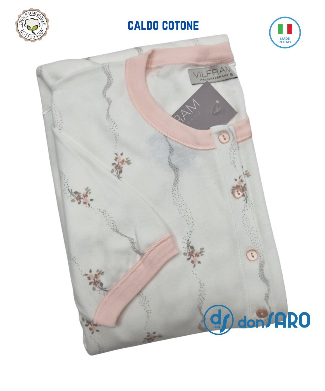 Camicia da notte donna caldo cotone, Vilfram 7607 - immagine 2
