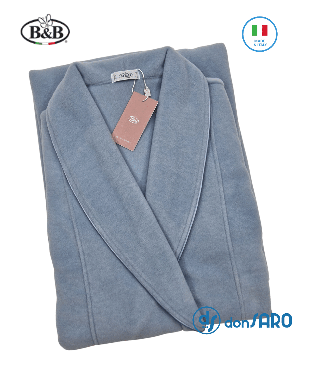Vestaglia donna lunga pile e viscosa collo scialle B&B 17200 - immagine 7