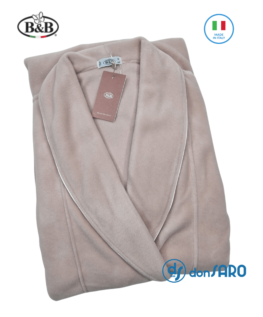 Vestaglia donna lunga pile e viscosa collo scialle B&B 17200 - immagine 8