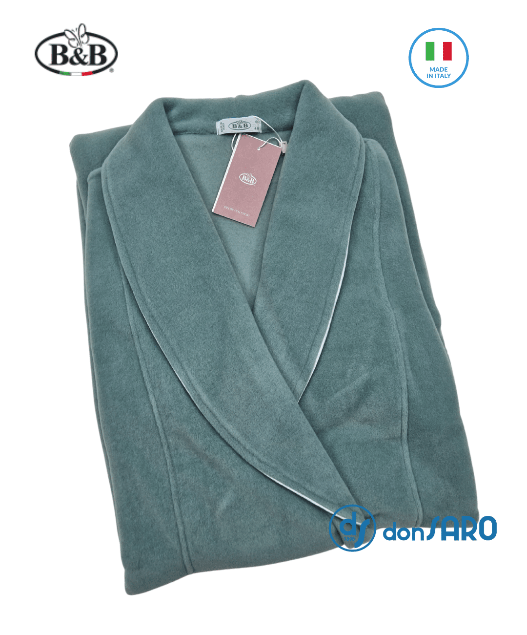 Vestaglia donna lunga pile e viscosa collo scialle B&B 17200 - immagine 9