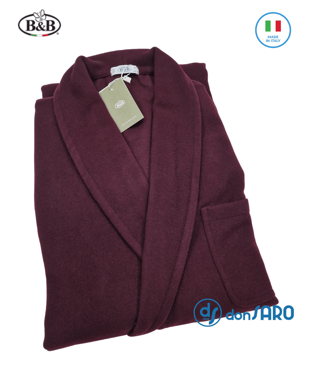 Vestaglia uomo misto lana B&B Amiata collo scialle classica - immagine 3
