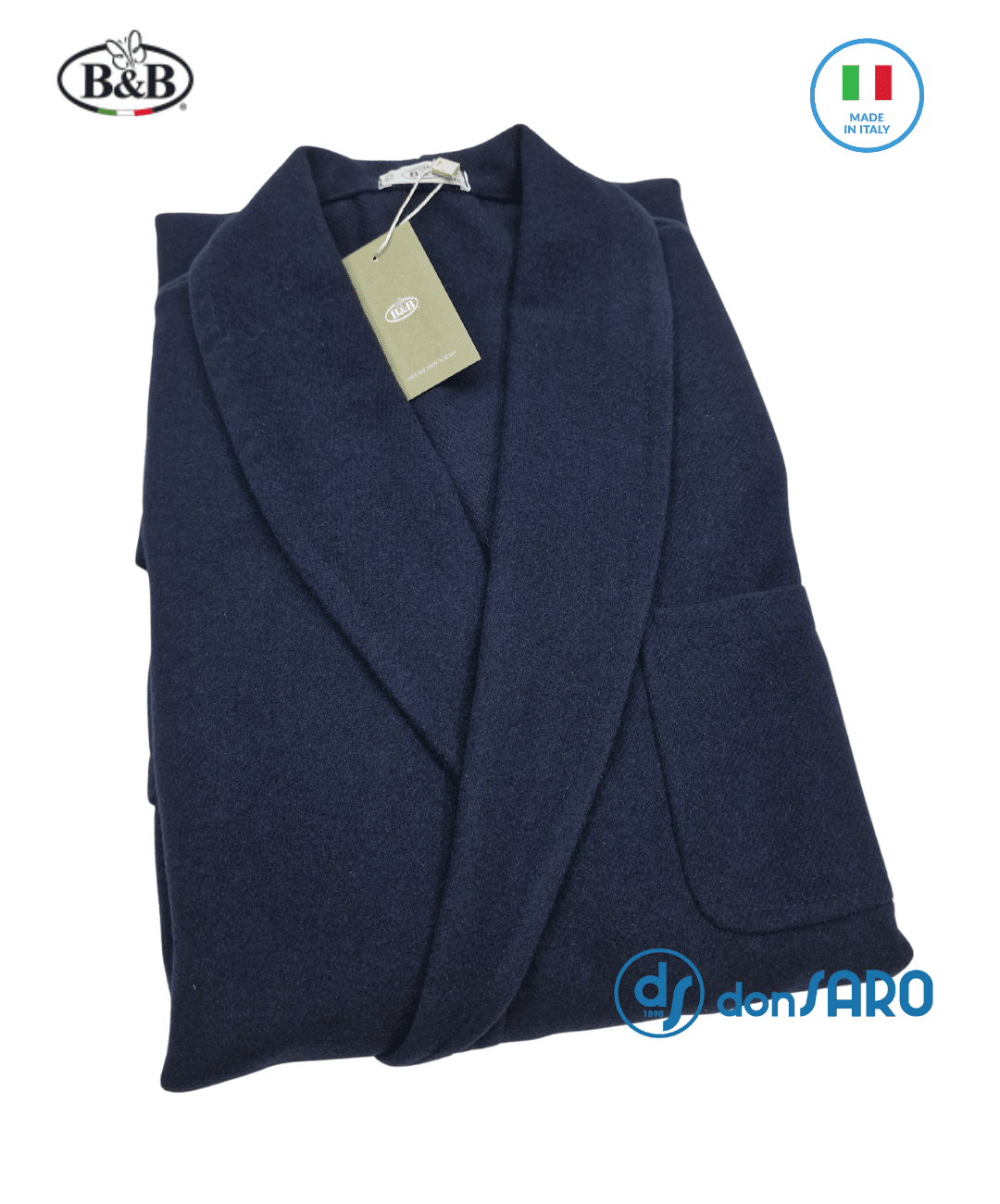 Vestaglia uomo misto lana B&B Amiata collo scialle classica - immagine 2
