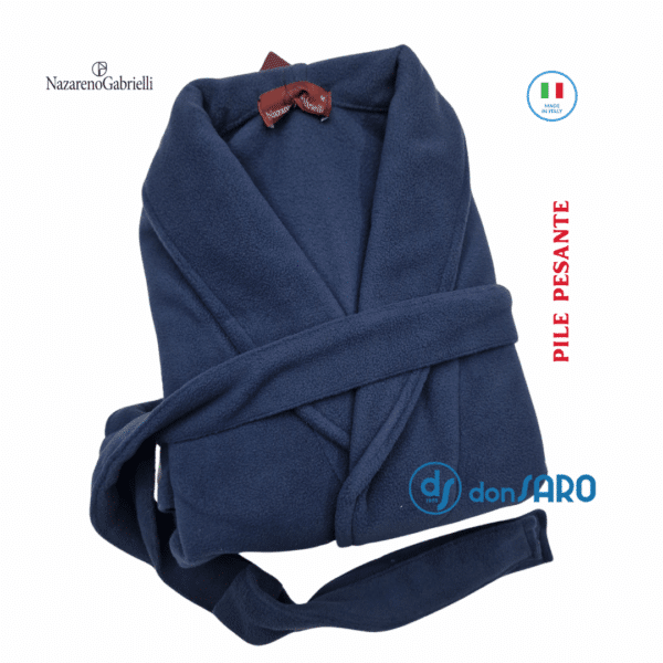 Vestaglia uomo pile classica pesante Nazareno Gabrielli - immagine 4
