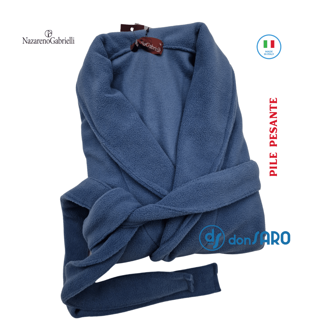 Vestaglia uomo pile classica pesante Nazareno Gabrielli - immagine 3