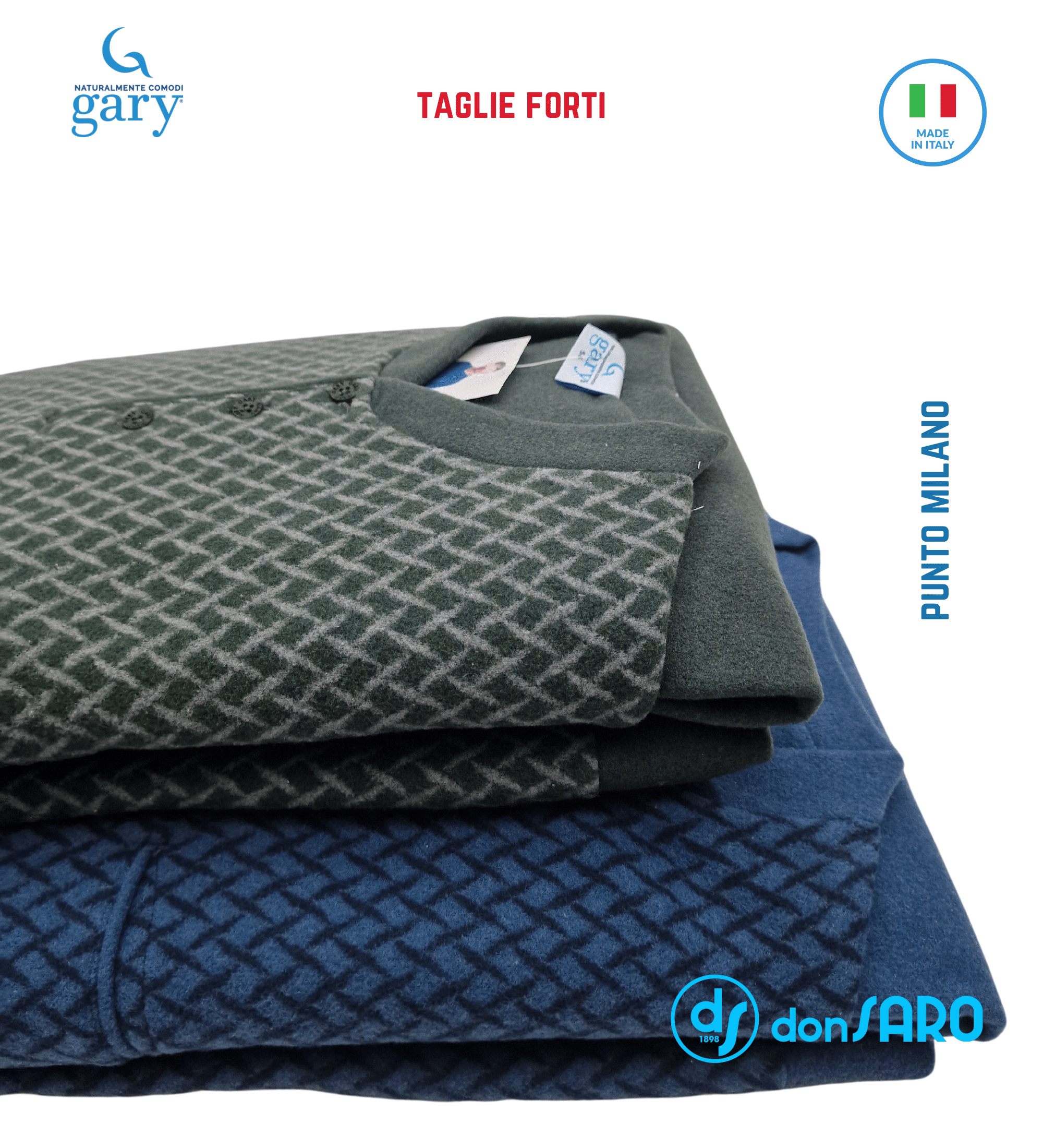 Pigiama uomo conformato taglie forti punto Milano Gary 60050