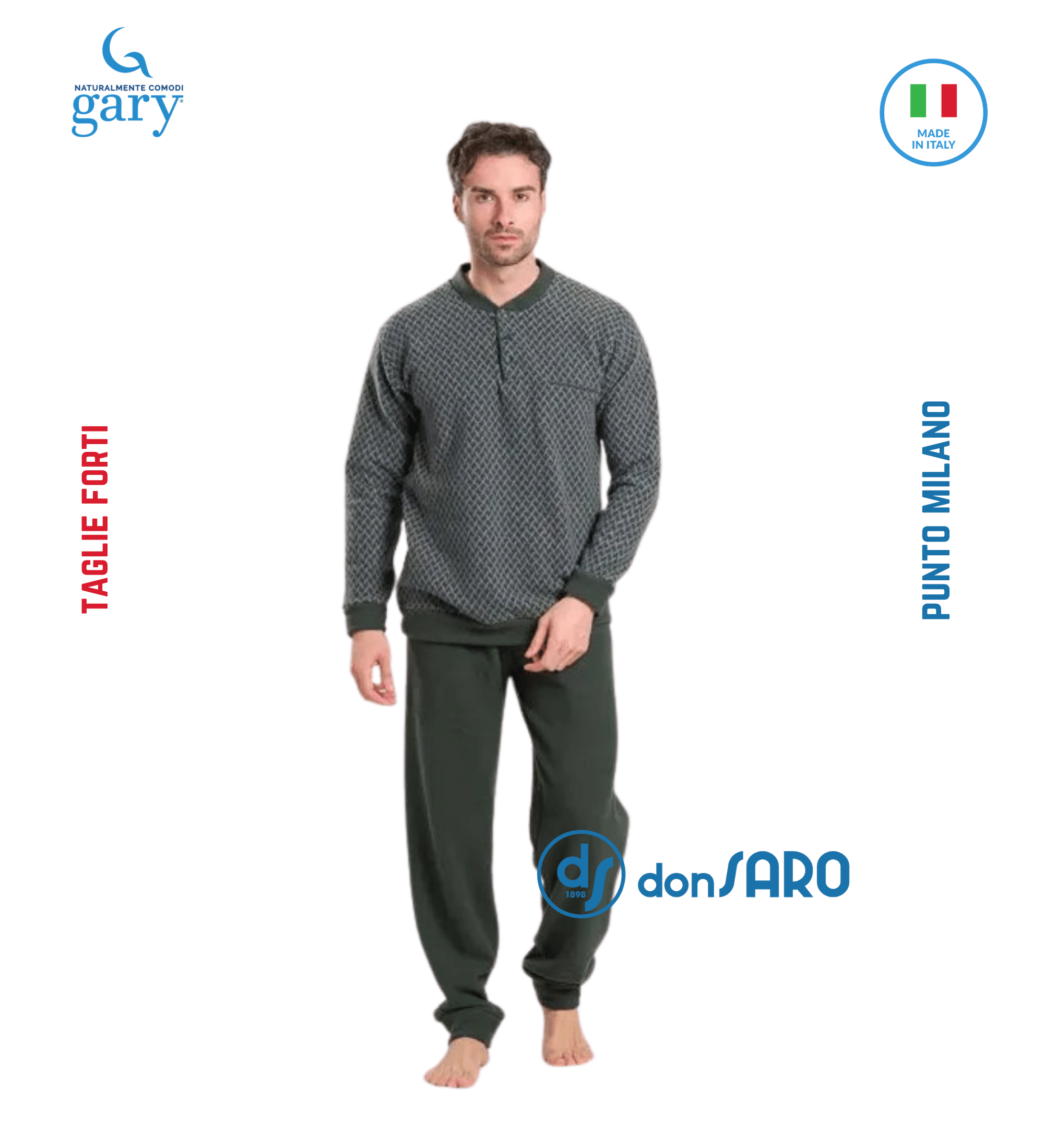 Pigiama uomo conformato taglie forti punto Milano Gary 60050 - immagine 2