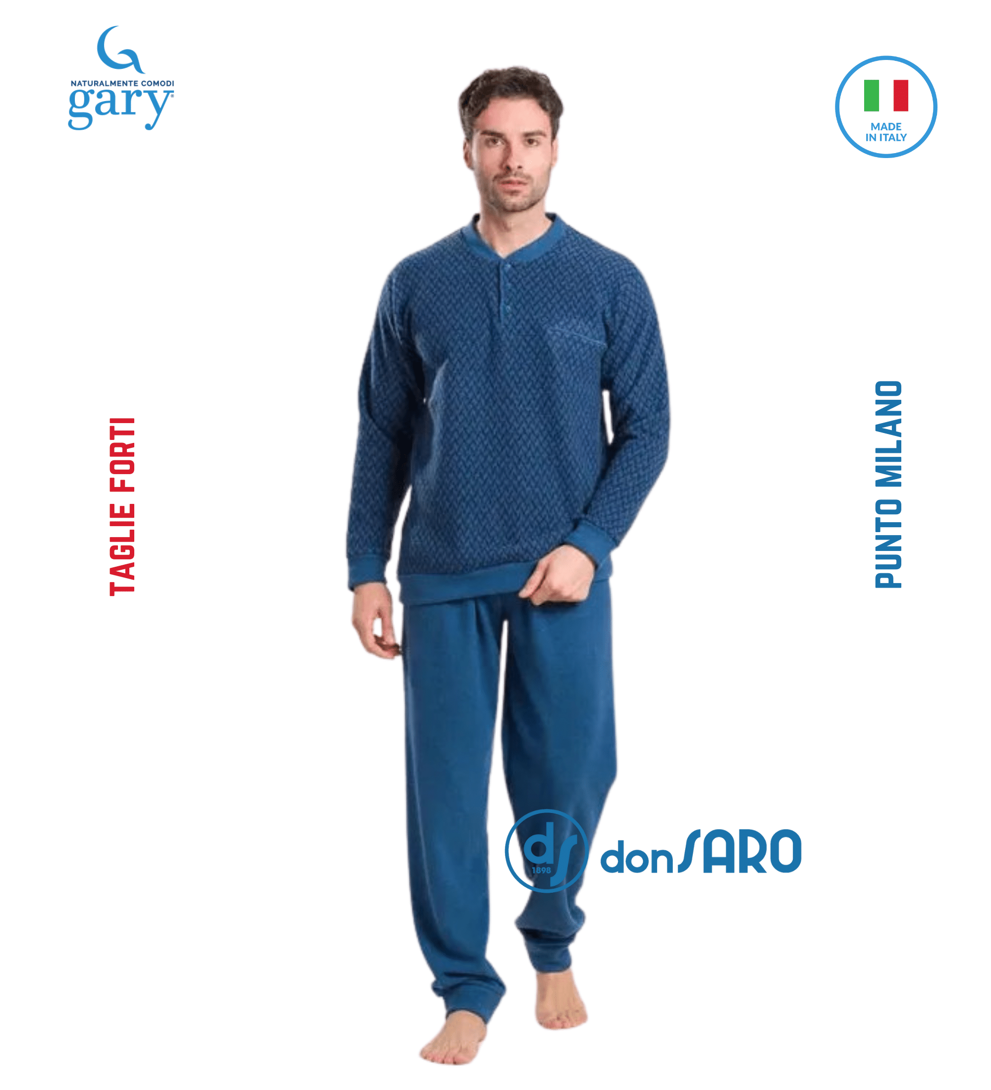 Pigiama uomo conformato taglie forti punto Milano Gary 60050 - immagine 3