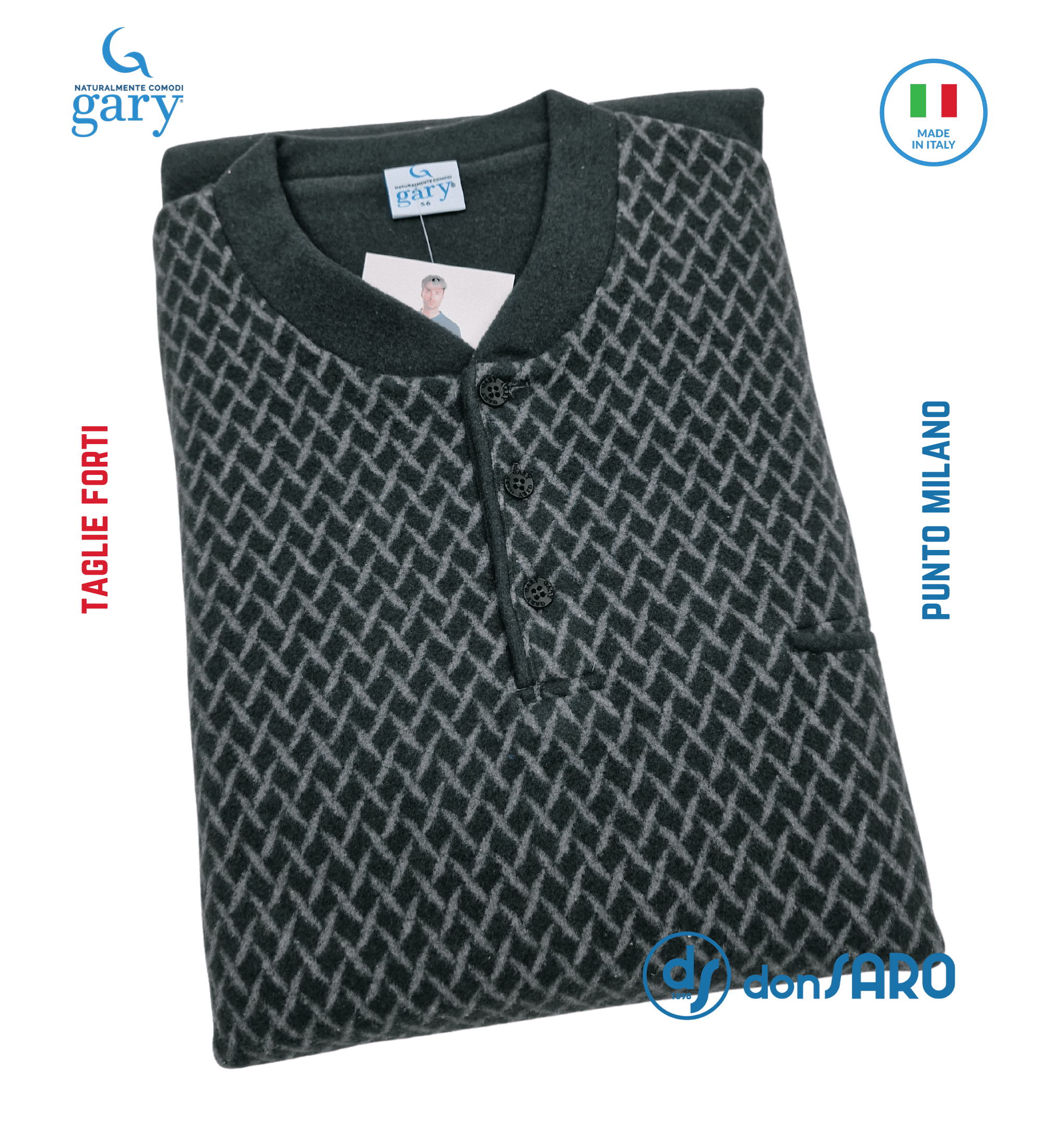Pigiama uomo conformato taglie forti punto Milano Gary 60050 - immagine 4