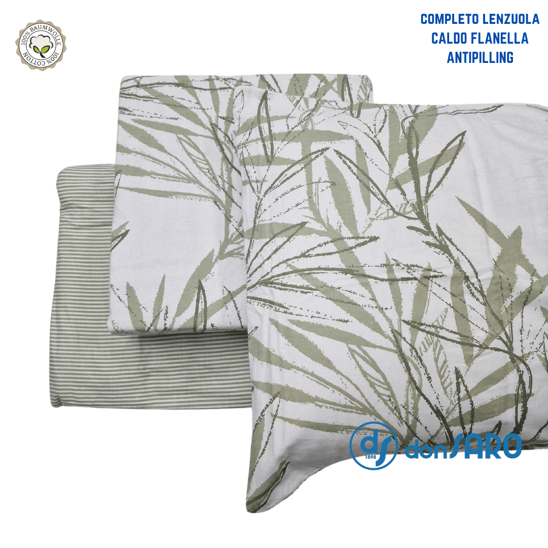 Completo lenzuola flanella matrimoniale Palmera - immagine 3