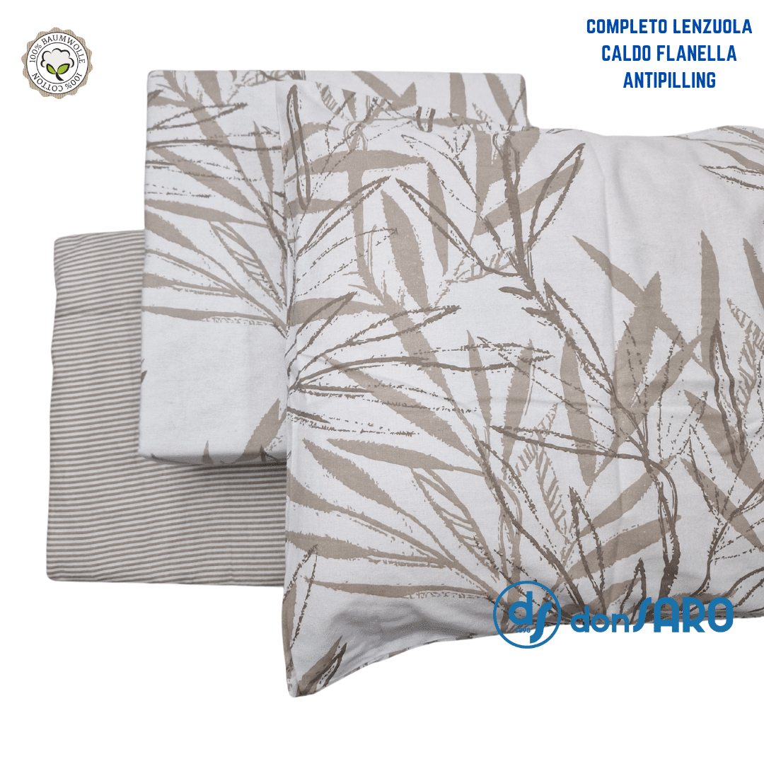 Completo lenzuola flanella matrimoniale Palmera - immagine 2