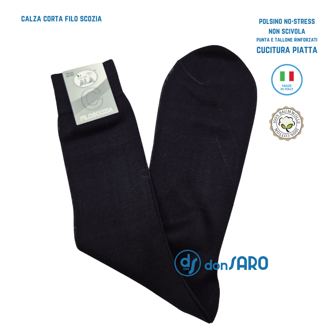 Calze uomo corte in filo di Scozia Made in Italy - immagine 5
