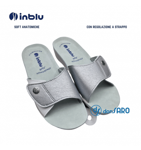 ciabatte donna plantare anatomico con strappo inblu matsan colore argento bianco