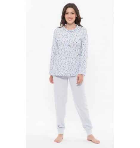 Pigiama donna manica lunga cotone conformato, Gary R50030