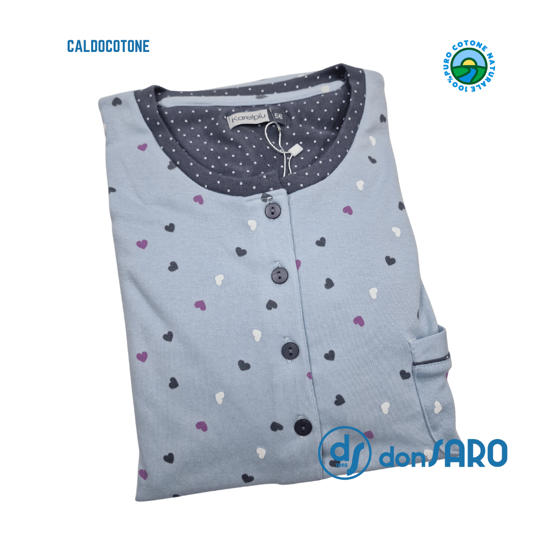 Camicia Notte Donna Caldo Cotone Taglie Comfort 9030 Karelpiù - immagine 3