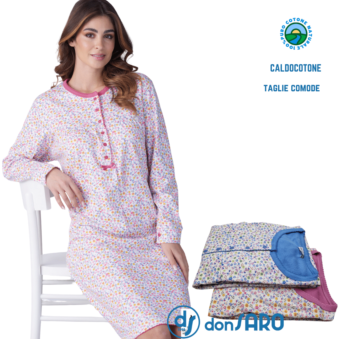 Camicia da Notte Donna Taglie Conformate Cotone Karelpiù 9018