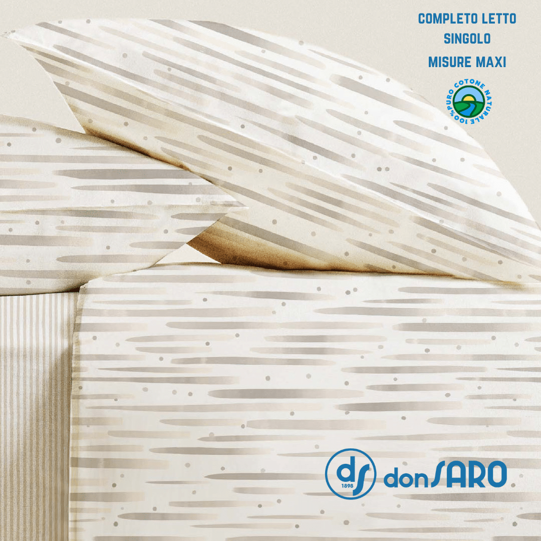 Lenzuola Singole Puro Cotone Maxi  Articolo Lyra